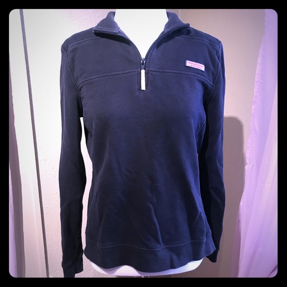 Vineyard Vines Blue Pullover 3/4 Pink Zipper Sz M - Picture 2 of 7